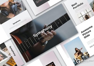 54页音乐培训乐器教育培训音乐教学文艺风格PPT模板 - 顶尖PPT