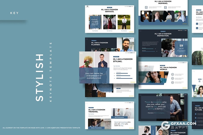 30页国外商务企业团队人员介绍通用Google slides模板5种配色 - 顶尖PPT