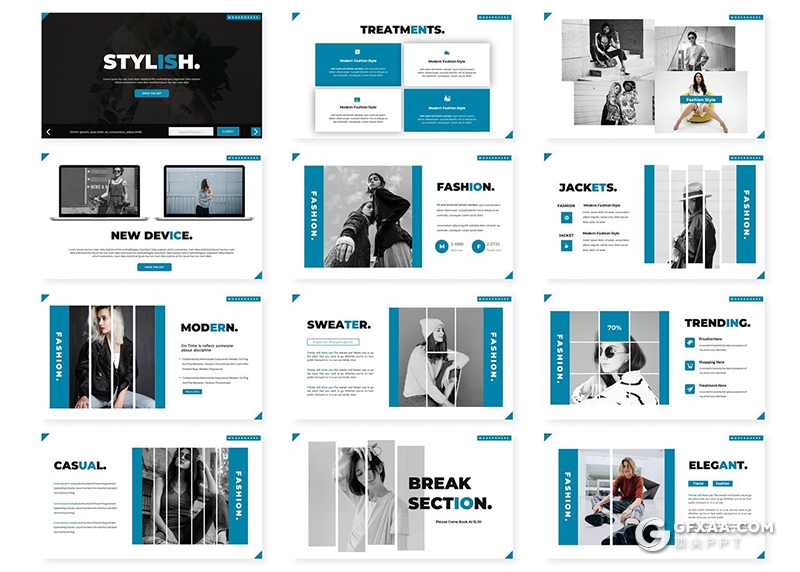 30页国外商务企业团队人员介绍通用Google slides模板5种配色 - 顶尖PPT