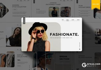 30页国外简约风格时尚服装主题Google slides模板5种配色 - 顶尖PPT