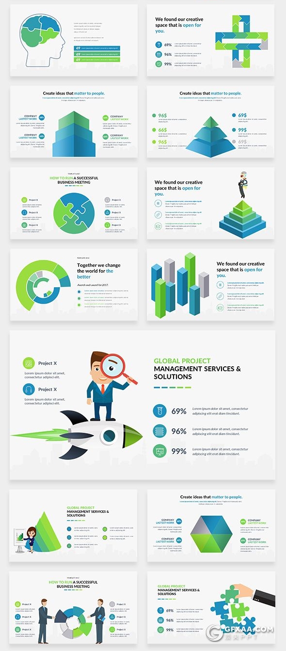 180页国外顶级商务ppt模板创意数据图形3D立体图形合集PPT模板 - 顶尖PPT