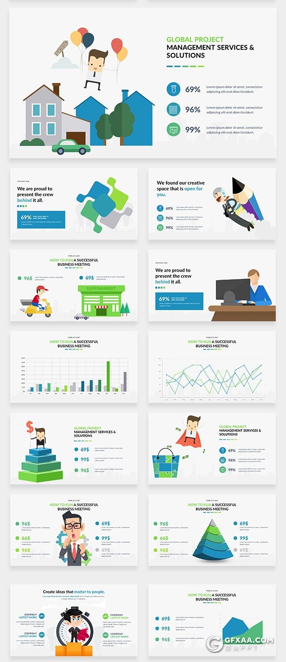 180页国外顶级商务ppt模板创意数据图形3D立体图形合集PPT模板 - 顶尖PPT