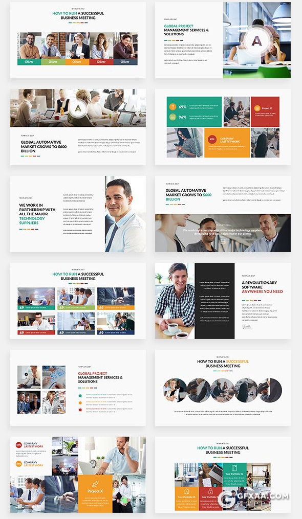 166高端商务卡通人物插画可视化数据信息图形图表PPT模板下载 - 顶尖PPT