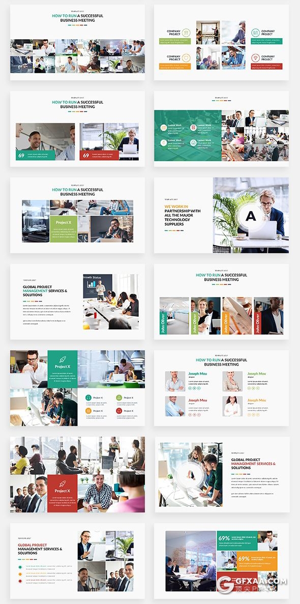 166高端商务卡通人物插画可视化数据信息图形图表PPT模板下载 - 顶尖PPT