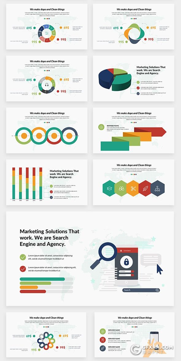 156国外顶级商务数据信息图形图表通用PPT模板 - 顶尖PPT