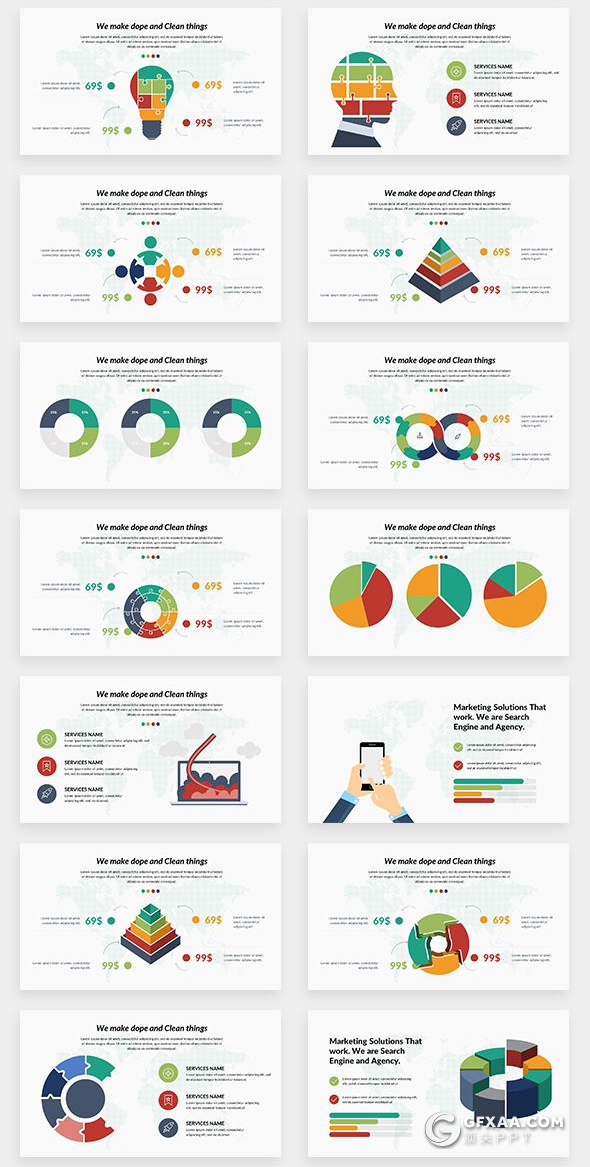 156国外顶级商务数据信息图形图表通用PPT模板 - 顶尖PPT