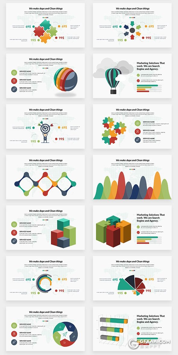 156国外顶级商务数据信息图形图表通用PPT模板 - 顶尖PPT