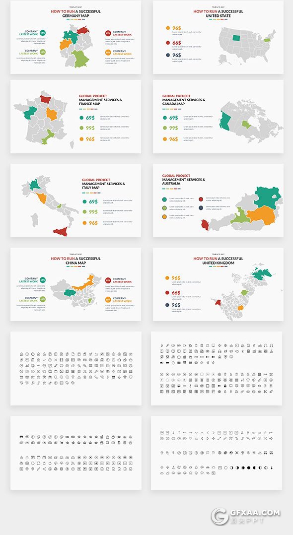 156国外顶级商务数据信息图形图表通用PPT模板 - 顶尖PPT