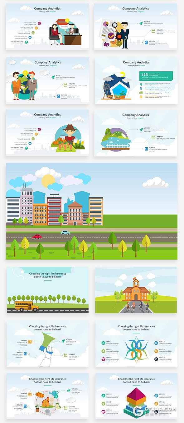 157页国外高端商务卡通人物插画keynote 商务数据图形图表keynote模板 - 顶尖PPT