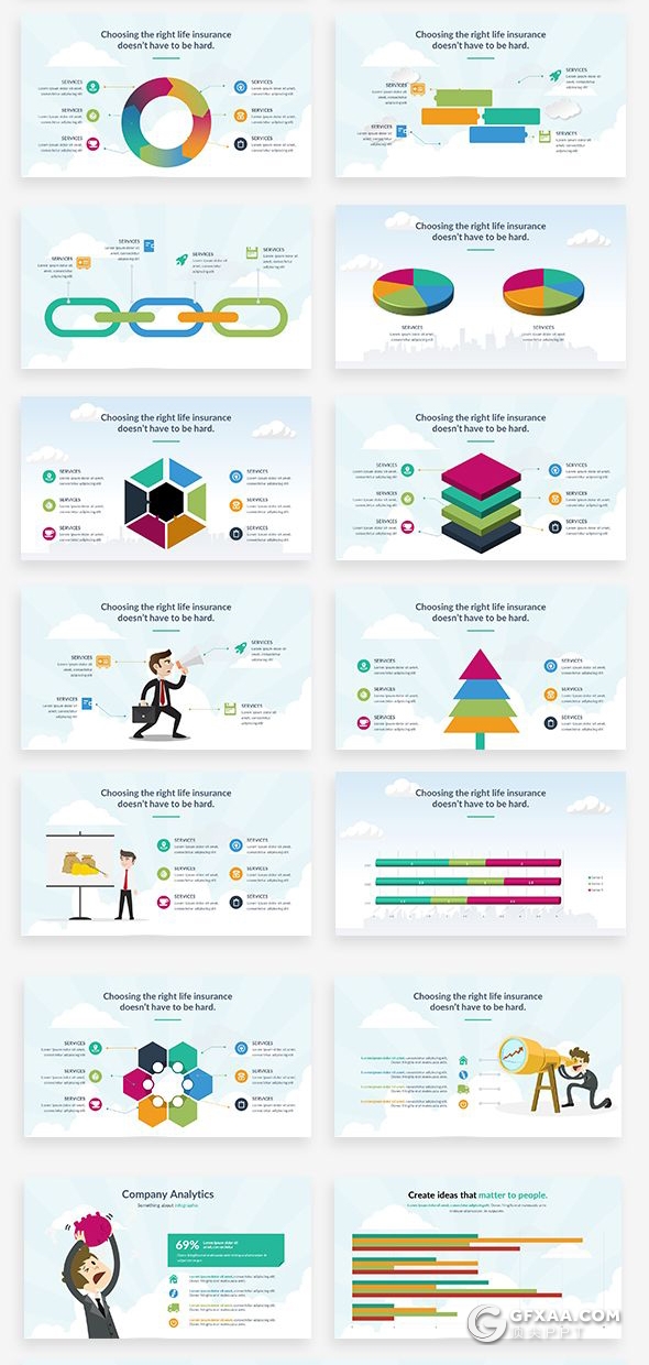 157页国外高端商务卡通人物插画keynote 商务数据图形图表keynote模板 - 顶尖PPT