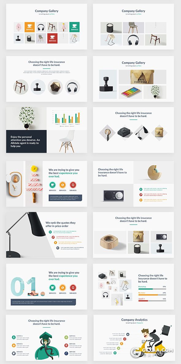 206页国外商务卡通人物插画可视化数据信息图形图表PPT模板 - 顶尖PPT