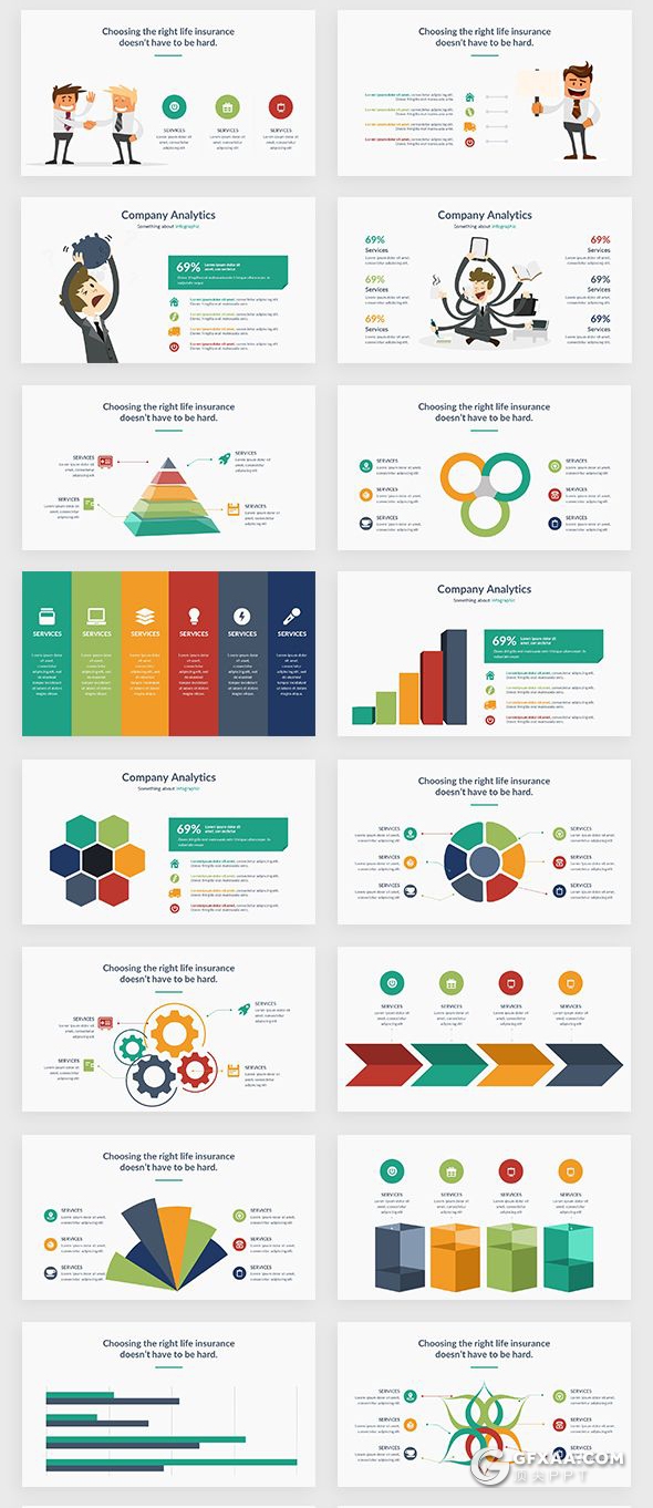 206页国外商务卡通人物插画可视化数据信息图形图表PPT模板 - 顶尖PPT