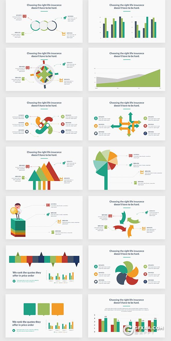 206页国外商务卡通人物插画可视化数据信息图形图表PPT模板 - 顶尖PPT