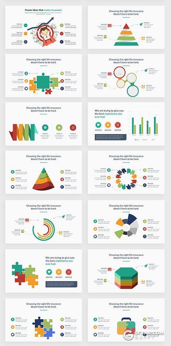 206页国外商务卡通人物插画可视化数据信息图形图表PPT模板 - 顶尖PPT