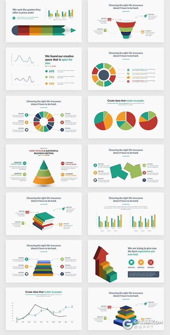 206页国外商务卡通人物插画可视化数据信息图形图表PPT模板 - 顶尖PPT