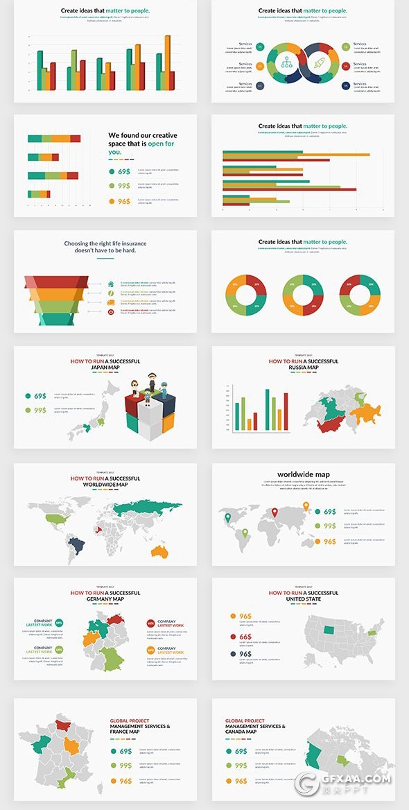 206页国外商务卡通人物插画可视化数据信息图形图表PPT模板 - 顶尖PPT