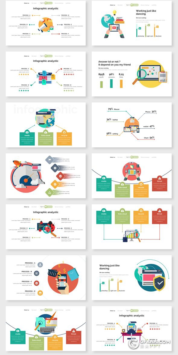 179页国外商务图形图表keynote企业简介项目管理工作规划卡通图形keynote模板下载 - 顶尖PPT