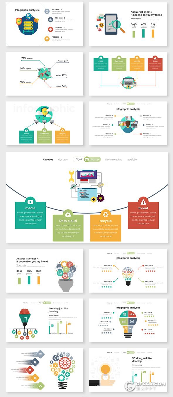 179页国外商务图形图表keynote企业简介项目管理工作规划卡通图形keynote模板下载 - 顶尖PPT