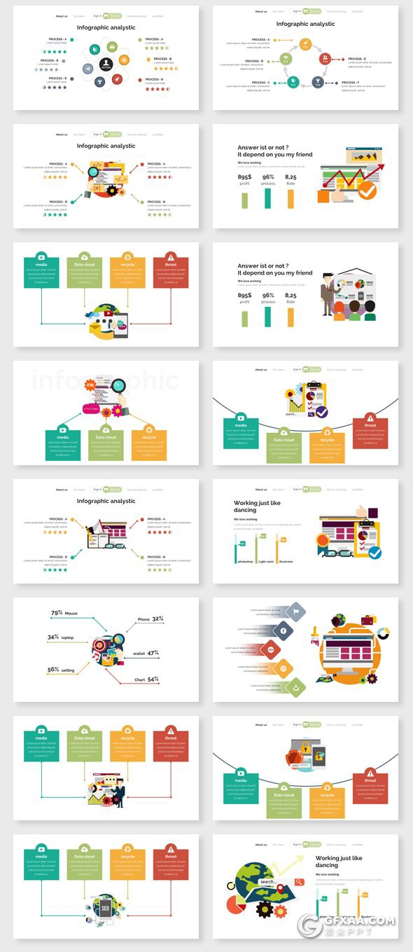 179页国外商务图形图表keynote企业简介项目管理工作规划卡通图形keynote模板下载 - 顶尖PPT