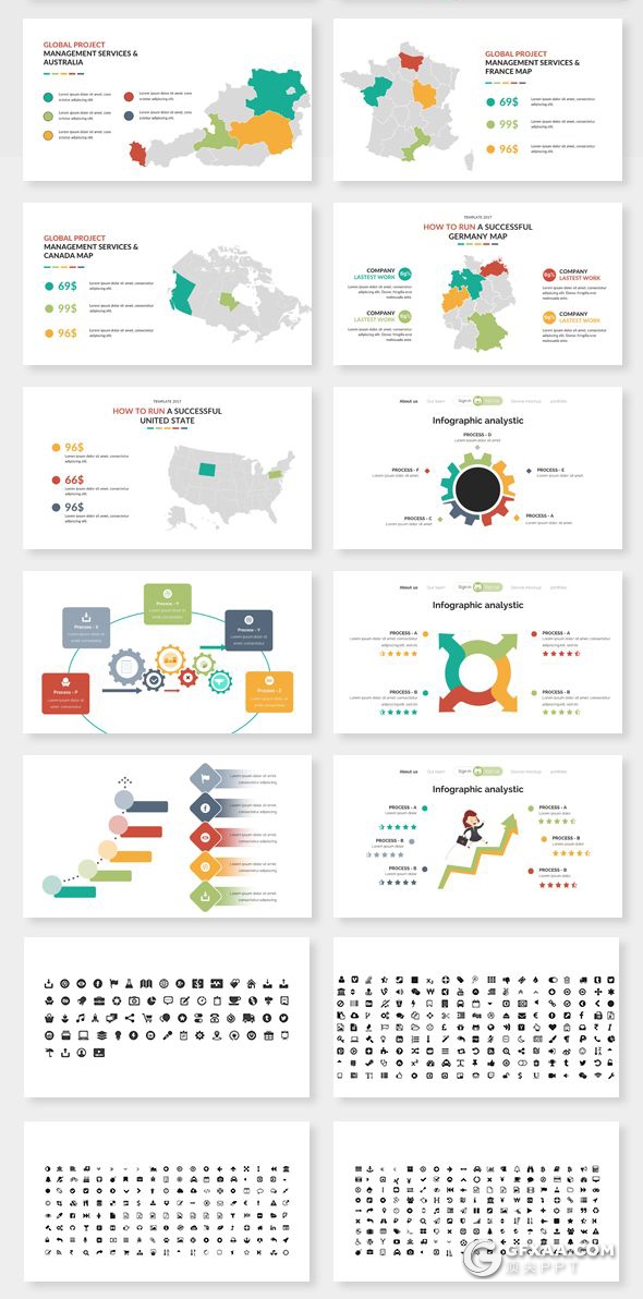 179页国外商务图形图表keynote企业简介项目管理工作规划卡通图形keynote模板下载 - 顶尖PPT