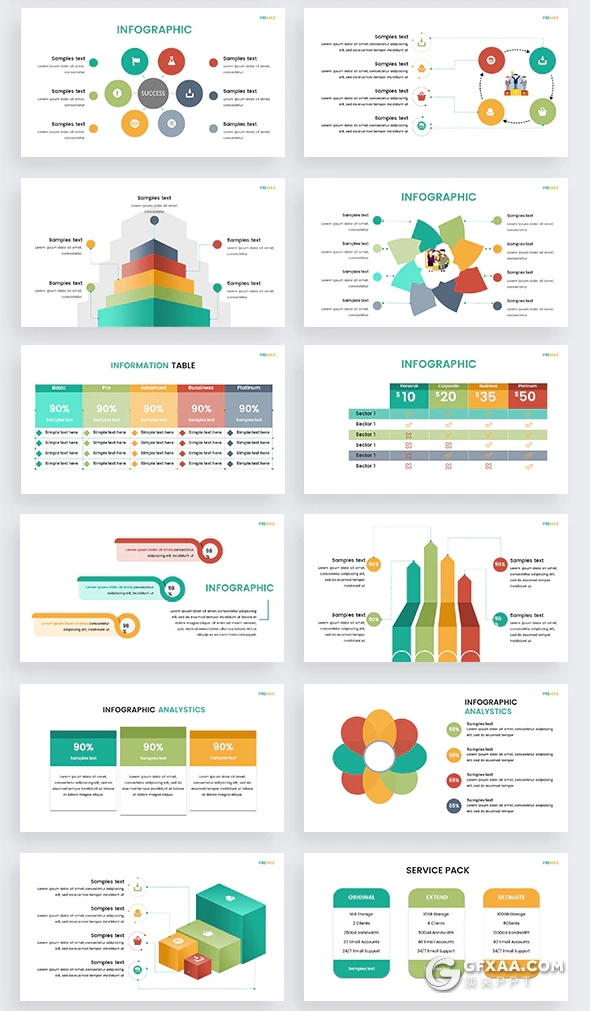147页创意商务信息图形图表keynote模板下载 - 顶尖PPT