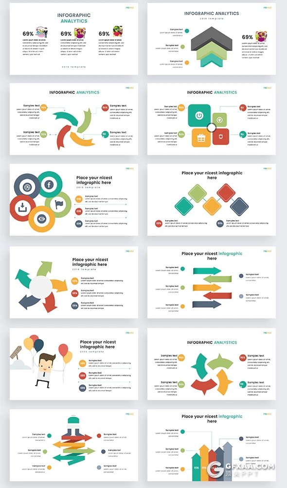 147页创意商务信息图形图表keynote模板下载 - 顶尖PPT