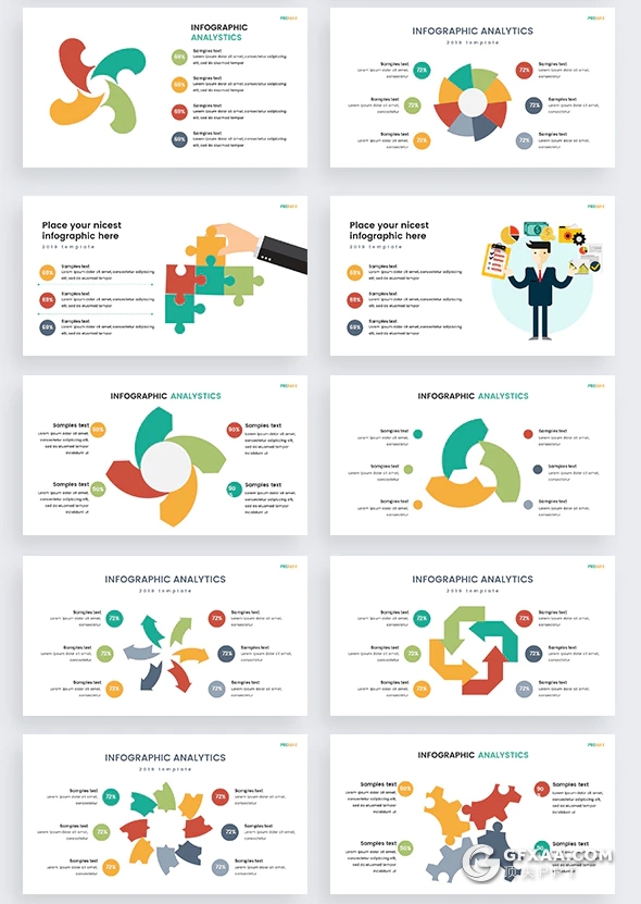 147页创意商务信息图形图表keynote模板下载 - 顶尖PPT