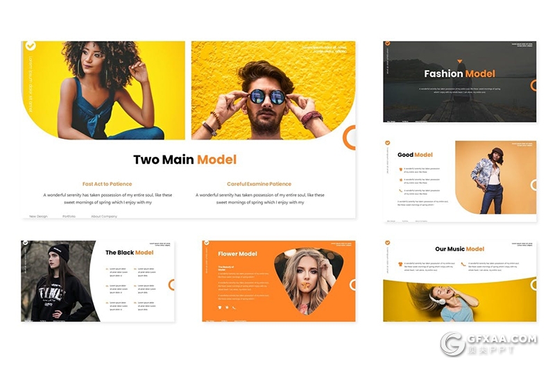 30页时尚女性主题行业keynote模板5种配色 - 顶尖PPT