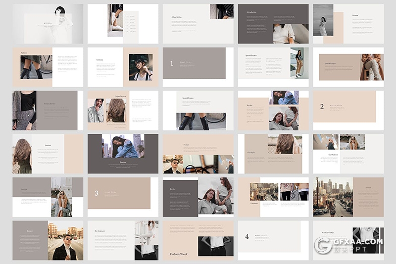 31页极简风格时尚服装展示推广PPT模板 - 顶尖PPT