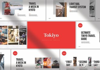 日本东京旅游景点展示旅游数据分析keynote模板 - 顶尖PPT