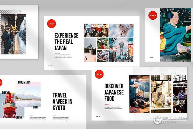 日本东京旅游景点展示旅游数据分析keynote模板 - 顶尖PPT