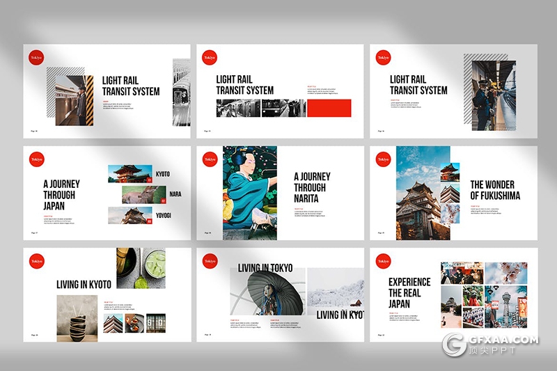 日本东京旅游景点展示旅游数据分析keynote模板 - 顶尖PPT