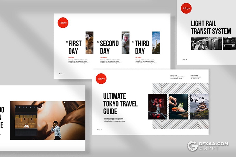 日本东京旅游景点展示旅游数据分析keynote模板 - 顶尖PPT