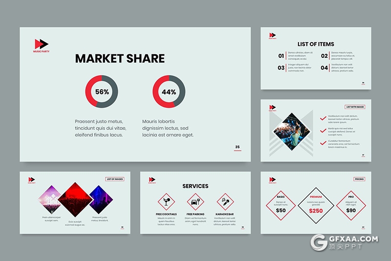 51页简约风格音乐演唱会活动策划PPT模板 - 顶尖PPT