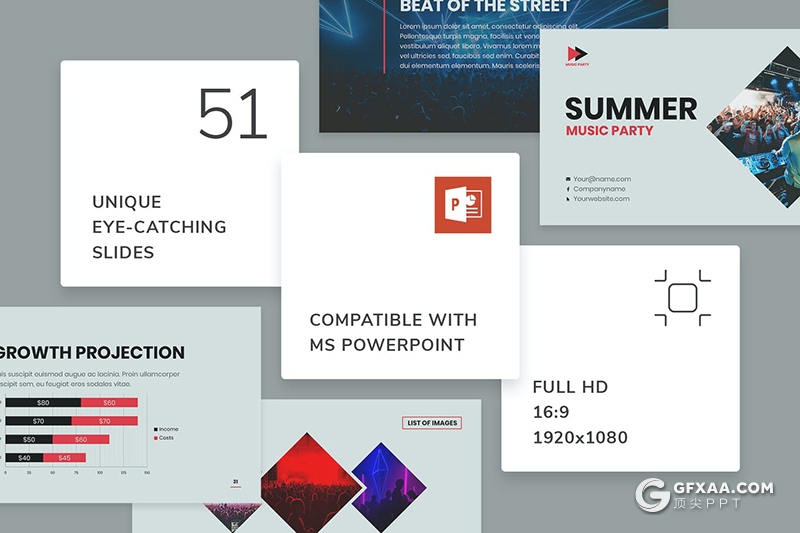 51页简约风格音乐演唱会活动策划PPT模板 - 顶尖PPT