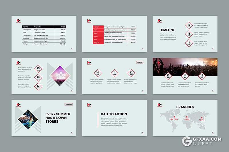 51页简约风格音乐演唱会活动策划PPT模板 - 顶尖PPT
