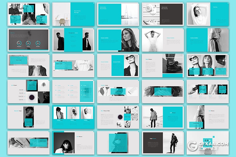 31页简约风格时尚模特鞋展服装展示PPT模板 - 顶尖PPT