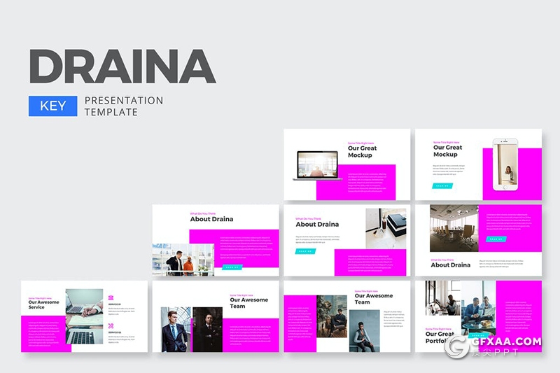 30页亮紫色商务团队人员介绍管理层架构keynote模板 - 顶尖PPT