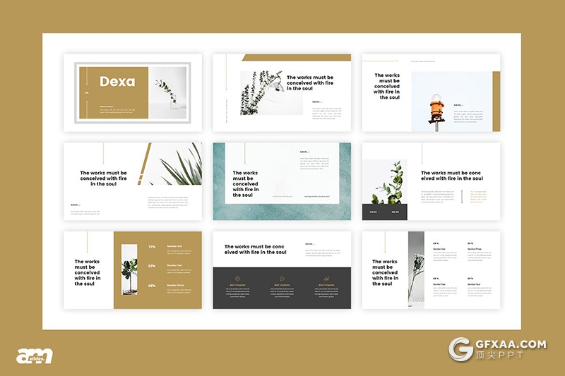 30页极简文艺小清新风格国外Google slides模板 - 顶尖PPT