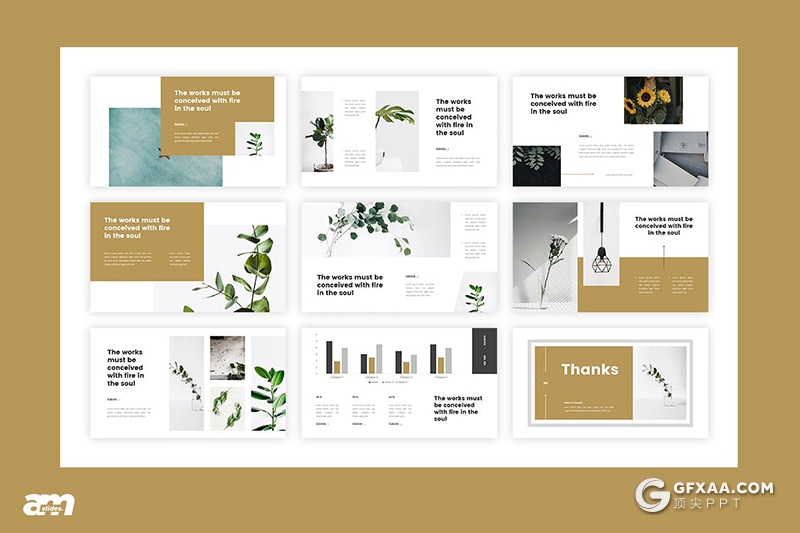 30页极简文艺小清新风格国外Google slides模板 - 顶尖PPT