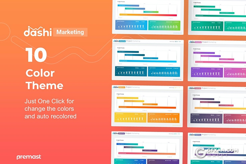 创意彩色数据统计图表仪表盘PPT模板赠送创意卡通人物插画PPT - 顶尖PPT