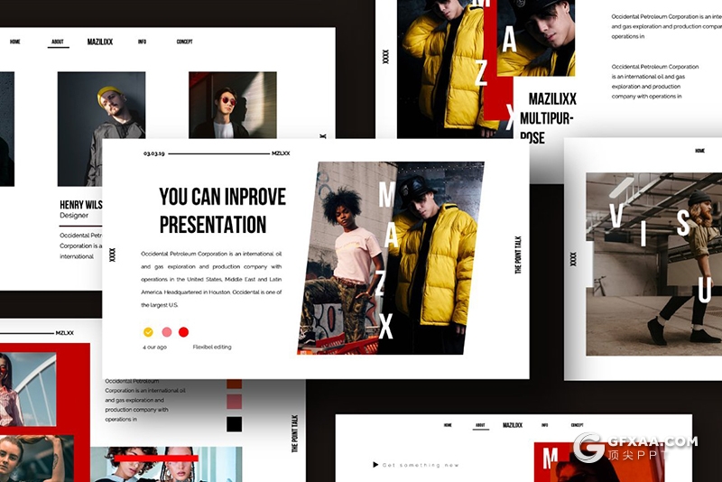 30页时尚女性服装展示PPT模板 - 顶尖PPT