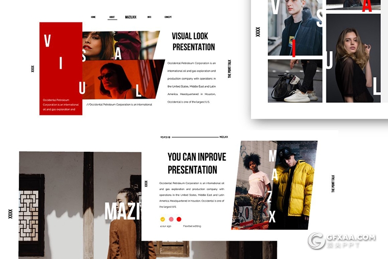 30页时尚女性服装展示PPT模板 - 顶尖PPT