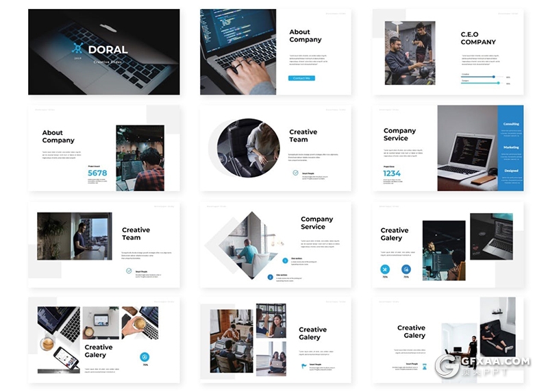 30页商务风格企业介绍工作总结keynote模板 - 顶尖PPT