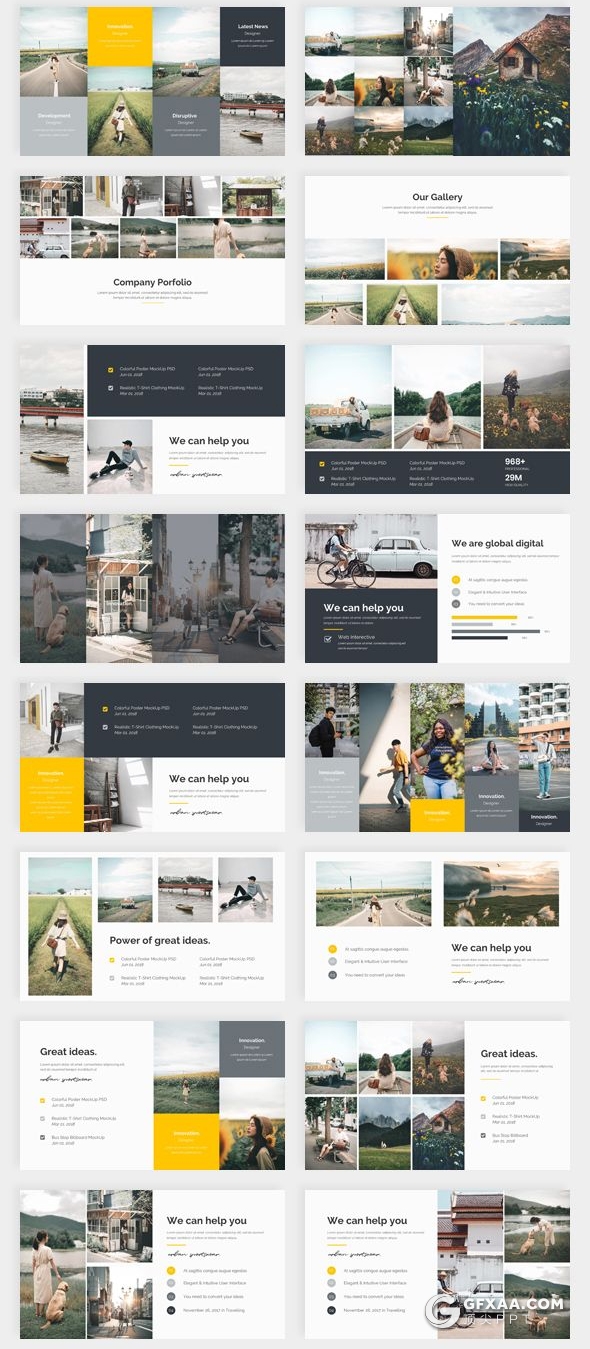 282页国外大型PPT模板商务图形世界各国地图标志性建筑插画商务通用PPT模板 - 顶尖PPT
