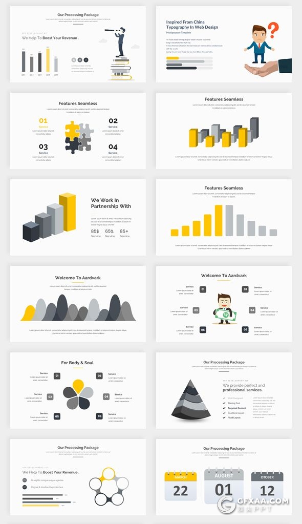 282页国外大型PPT模板商务图形世界各国地图标志性建筑插画商务通用PPT模板 - 顶尖PPT