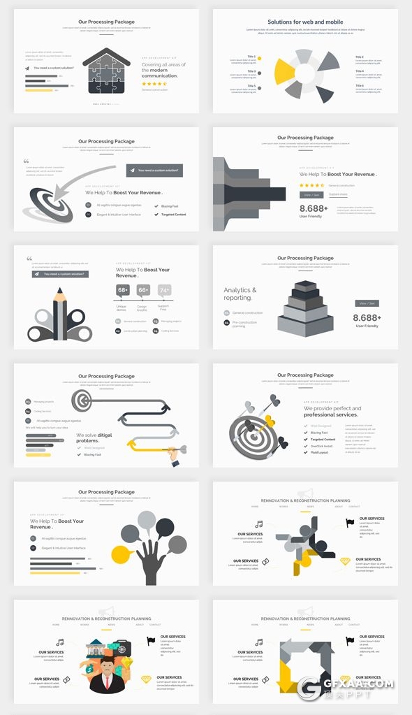 282页国外大型PPT模板商务图形世界各国地图标志性建筑插画商务通用PPT模板 - 顶尖PPT