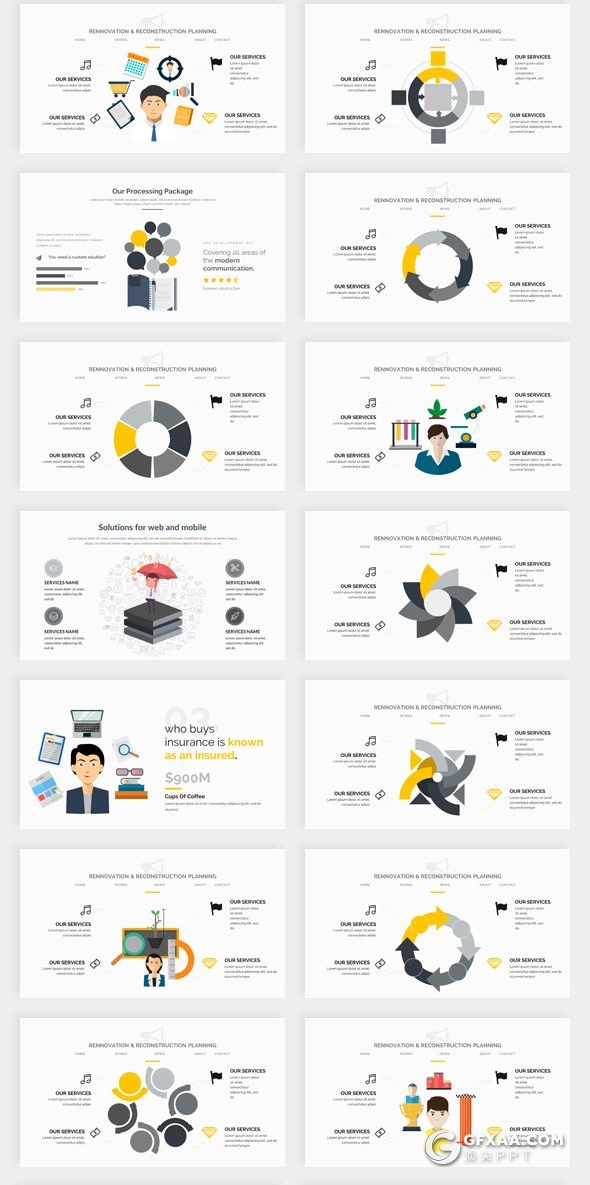 282页国外大型PPT模板商务图形世界各国地图标志性建筑插画商务通用PPT模板 - 顶尖PPT