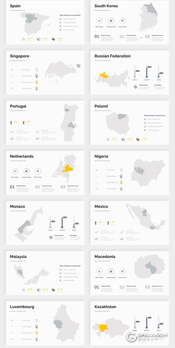 282页国外大型PPT模板商务图形世界各国地图标志性建筑插画商务通用PPT模板 - 顶尖PPT