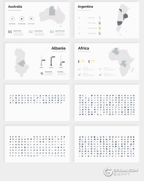 282页国外大型PPT模板商务图形世界各国地图标志性建筑插画商务通用PPT模板 - 顶尖PPT